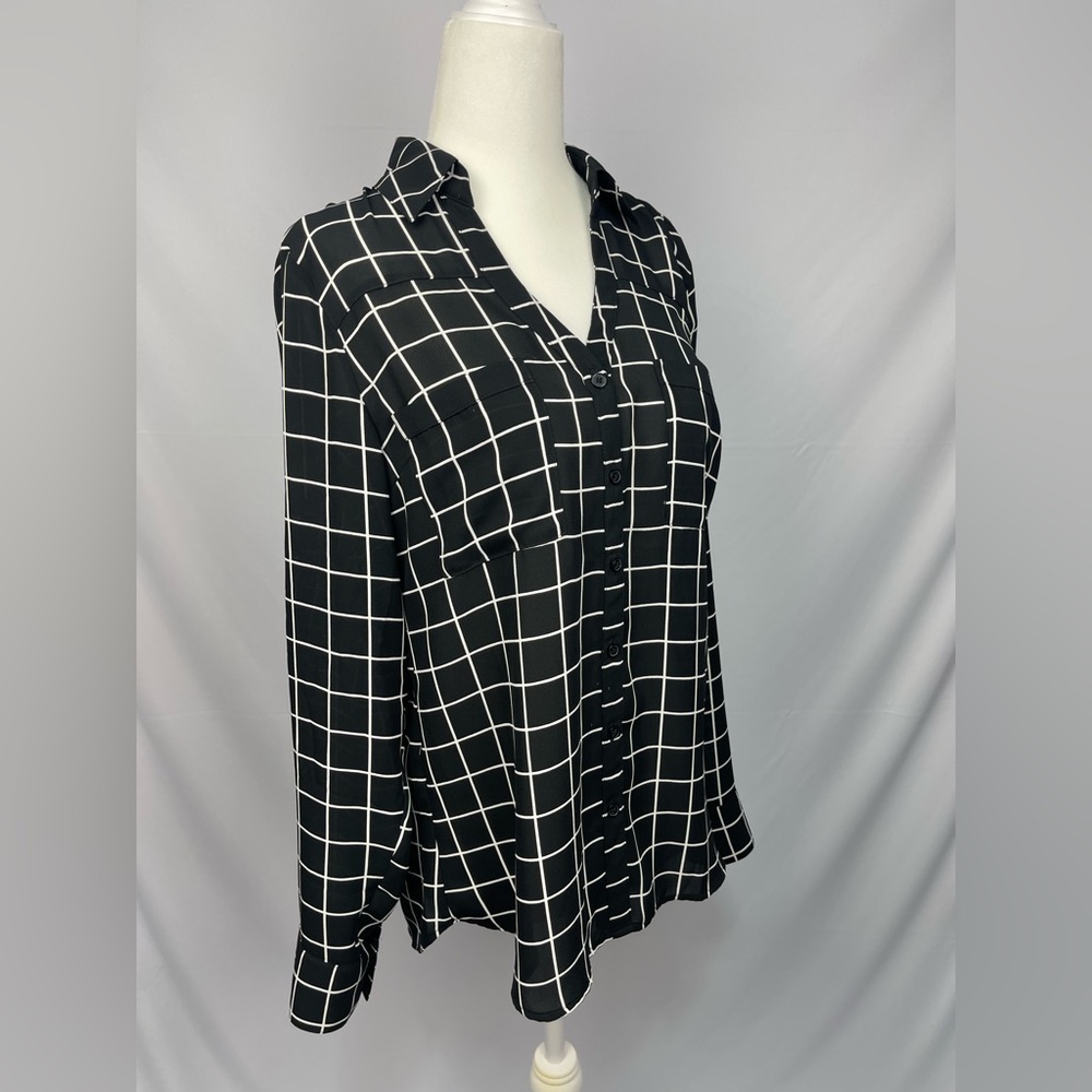 Express The Portofino Shirt black and white collar shirt blouse women’s S